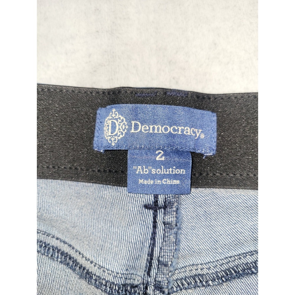 Democracy Womens Size 2  Blue Ab Solution Straight Leg Distressed Denim Jeans - Picture 9 of 12